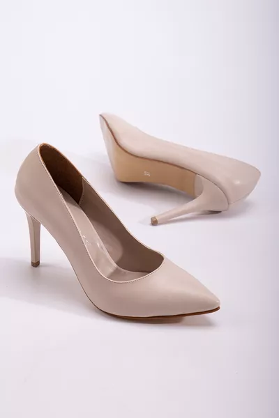 حذاء ستيلتو كلاسيكي نسائي رفيع بكعب مضمون 