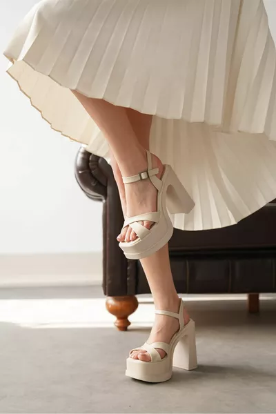 حذاء لوكاس بلاتفورم الصيفي للنساء - جلد سكين