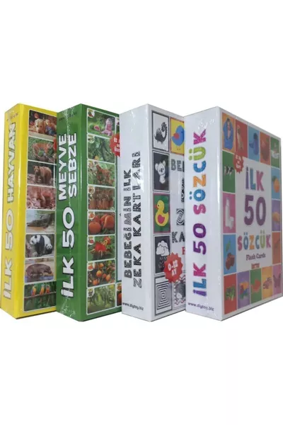 4-Piece Educational Set (First Words + First Animals + First Vegetables & Fruits + My Baby's First Intelligence Cards)