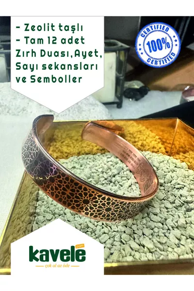 Ham Saf Bakır Full Koruma Zırhlı Motifli Özel Kumlu Bileklik  Cm gr