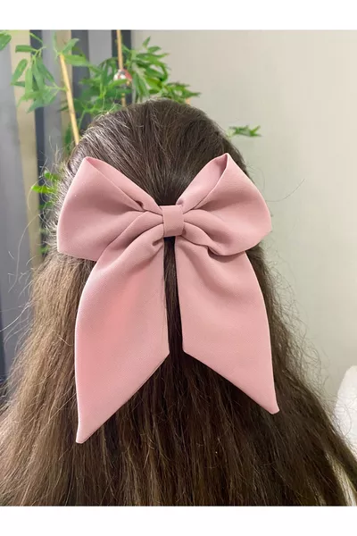 Barrette automatique à nœud coloré pour femme en poudre claire, faite à la main