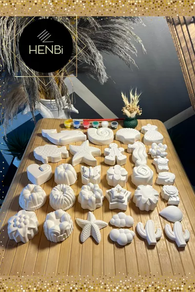 Set of 3D Rock Painting Kits (XL, L, Mini) - Sea Animals, Flowers, Mother and Child Activity Rock Painting