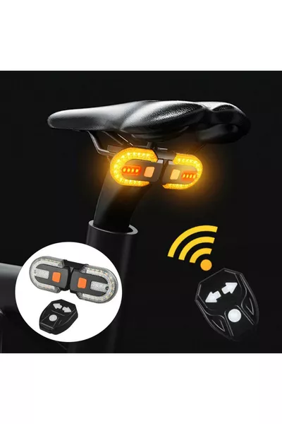 إشارة دوران الدراجة قابلة لإعادة الشحن، ضوء تحذير خلفي LED للدراجة مع جهاز تحكم عن بعد بخمسة أوضاع