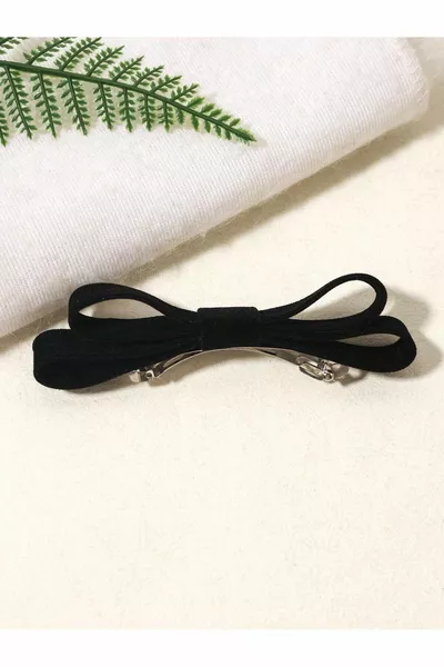double-layer French automatic velvet bow clasp