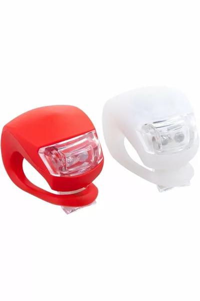 مجموعة ضوء أمامي دراجة سكوتر LED بثلاث وظائف مع وميض (أحمر-أبيض) - مقاوم للماء - مجموعة وامضة