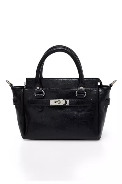 Kadın Siyah Yeni Sezon Tokalı Çapraz Askılı El Ve Omuz Çanta