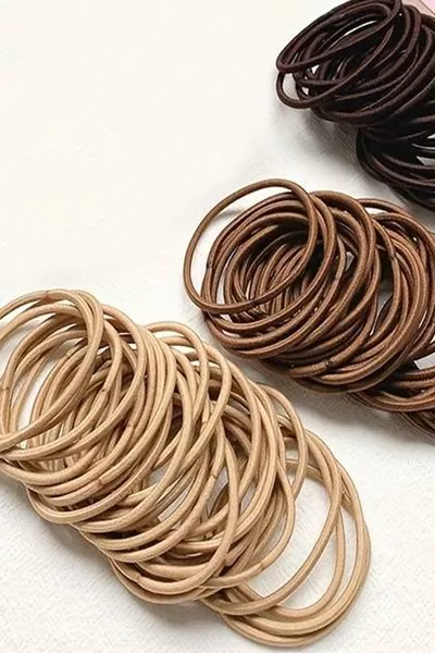 Ensemble de petites pinces élastiques pour cheveux tons café pour femme