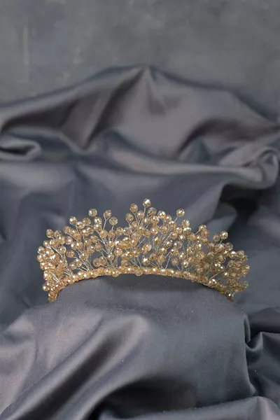 Aren Bridal Henna Crown with Crystal Beads