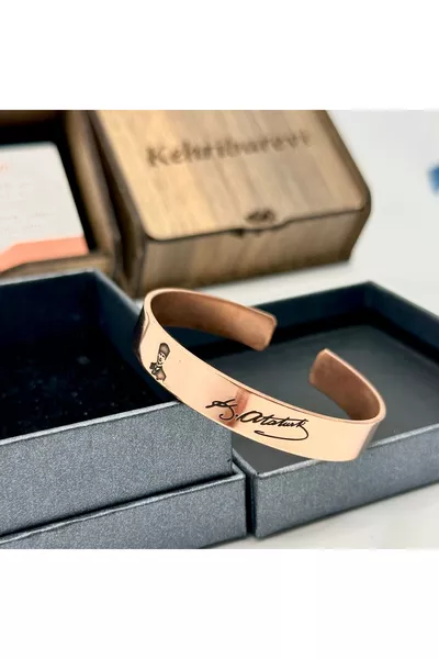 سوار نحاسي خالص مزخرف بصورة أتاتورك للجنسين