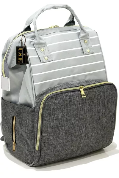 حقيبة عناية بالطفل بسحاب ذهبي فاخرة حقيبة ظهر للأم والطفل