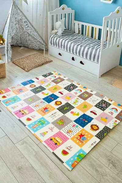 Tapis de jeu pour enfants éducatif et amusant réversible et pliable (cm)
