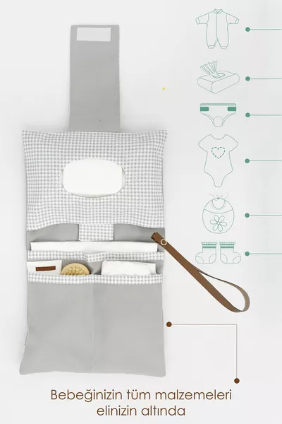 Сумка для ухода за ребенком, органайзер для мам и малышей, моющаяся, стойкая к загрязнениям, серия Junior, серый