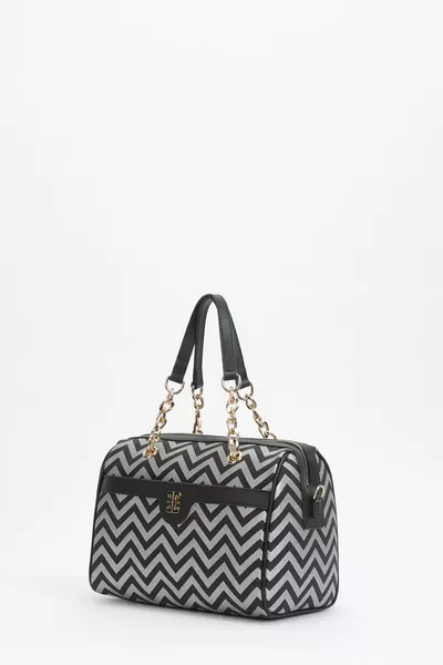 Silver Black Women's Handbag 