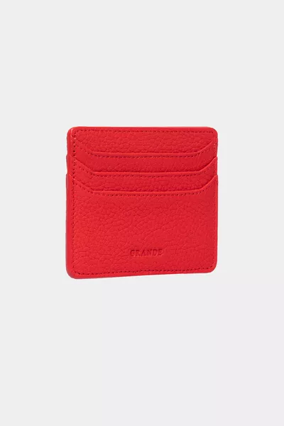 Porte-cartes en cuir véritable ultra-fin pour femmes et hommes, rouge