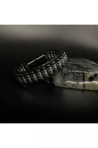 Сертифицированный браслет для мужчин с натуральным камнем гематитом