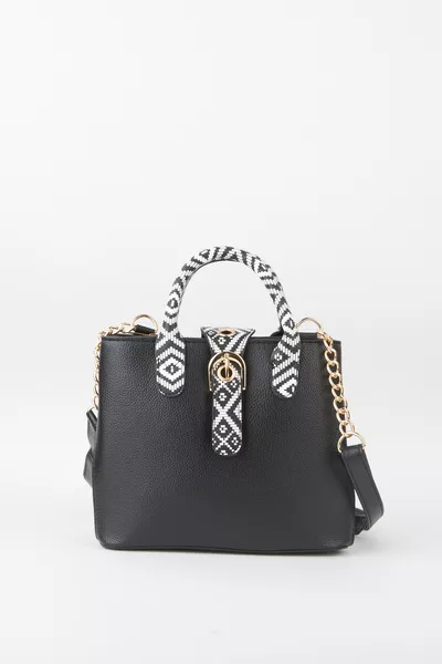 Kadın Kutu Suni Deri Zebra Desenli Askılı Çıtçıt Fermuar Kapama El Ve Omuz Çantası