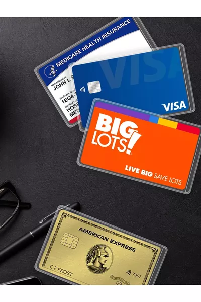 6 Custodie Trasparenti per Carte, Compatibili con Pagamenti Contactless, Protezione per Carta di Credito, Tessera Aziendale e Patente