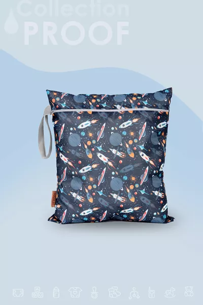 حقيبة ملابس مقاومة للرضع، مايوه، ملابس مبللة وجافة، حقيبة غسيل مقاومة للسوائل، نظيفة وملوثة، جالاكسي