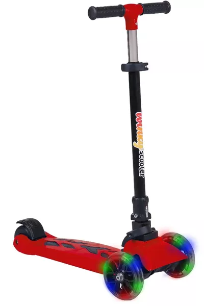 سكوتر ثلاثي العجلات قابل للطي بإضاءة LED من وينيكي للأطفال من عمر 5 إلى 9 سنوات، بسعة تحميل قصوى  kg ثلاث سرعات