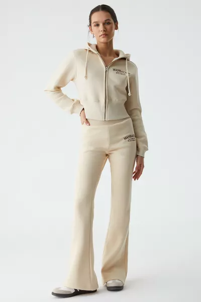 بنطال رياضي نسائي من IRESSEN بنقشة مطرزة، مقاس عادي، باللون الحجري