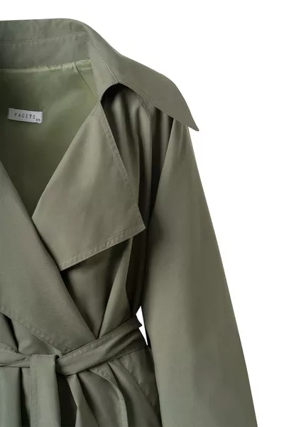 معطف خفيف موسمي للنساء بحزام كاكي رقم 