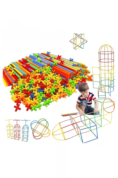 Jeu de développement des compétences pour enfants : bâtons de paille en bambou, mémoire, création de liens, intelligence et attention