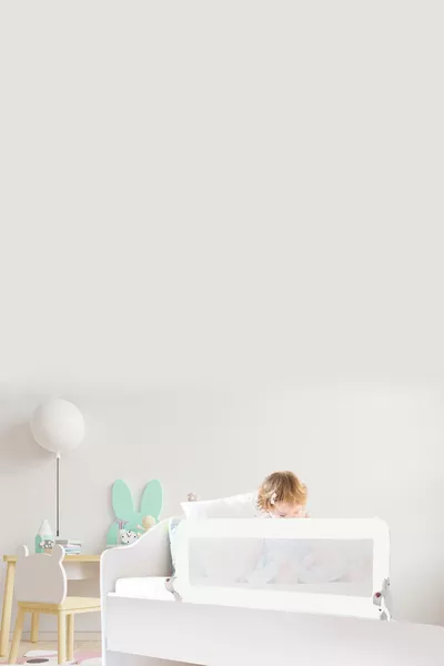 حاجز سرير Guimo cm قابل للطي لحماية السرير أبيض، حاجز سرير قابل للطي للرضع