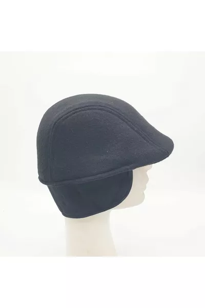 قبعة شتوية بأذنيات من قماش الصوف