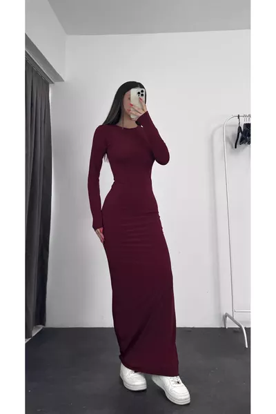 فستان ماكسي بأكمام طويلة للنساء من هايلي