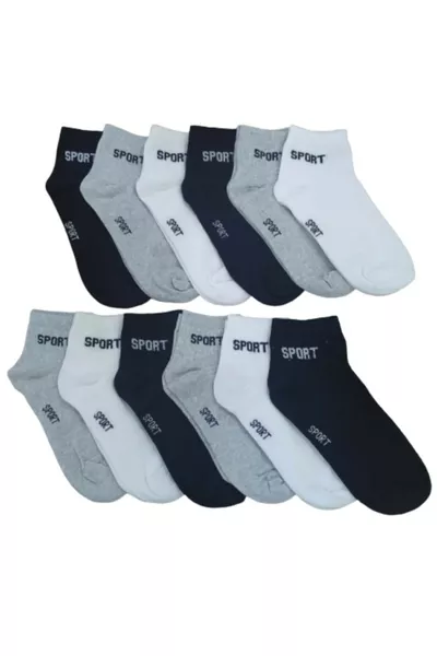 Erkek li Yarım Konç Spor Çorap