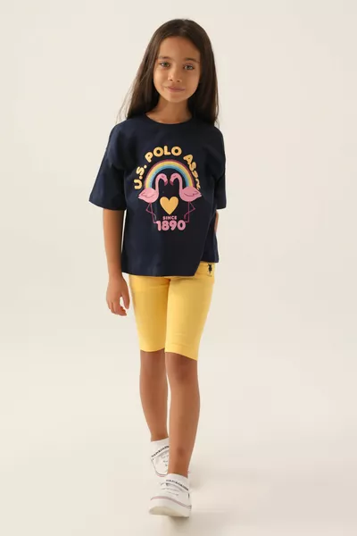 Girls' Navy Bermuda Set