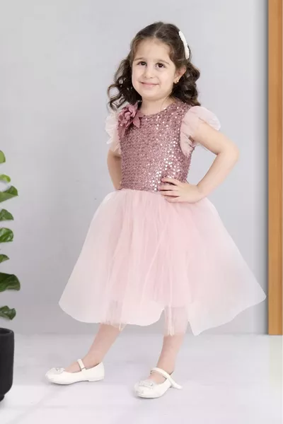 Платье для девочки с фатином KPL  РОЗОВОЕ