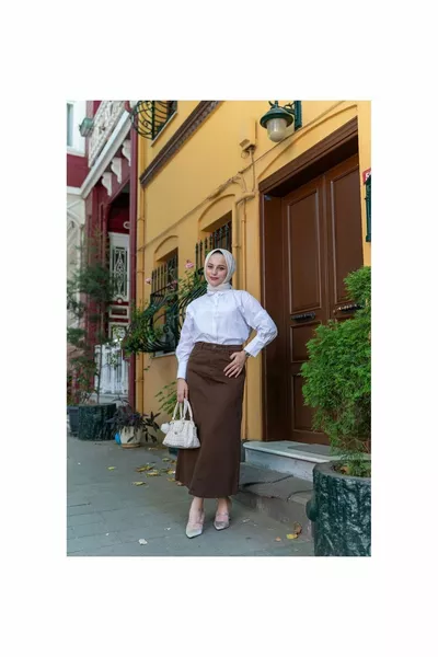 Brown Modest Skirt