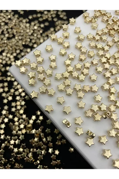  штук золотых/золотистых 6 мм CCB звезд, металлизированные пластиковые бусины в виде звезд, для украшений