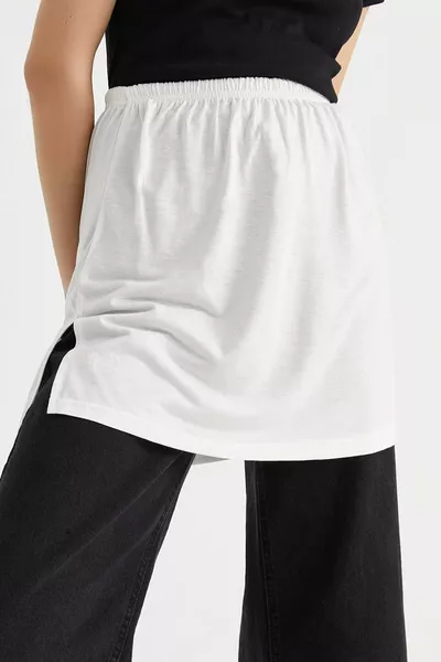 Jupe en tissu jersey crème