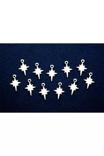  Stuks -  mm Paillet met Noordsterpatroon, Sieradenmateriaal, Metalen Pailletten, Nikkelkleurige Bedekking, Messing #n