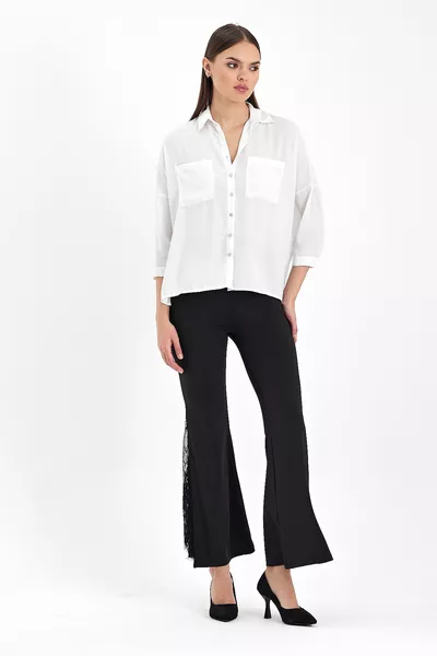 Испанские брюки-скинни с кружевом из неопрена Редакция рекомендует