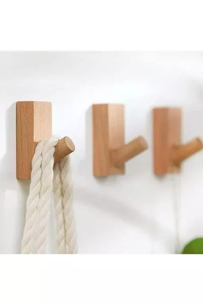 شماعة خشبية عصرية زخرفية بأربعة خطاطيف