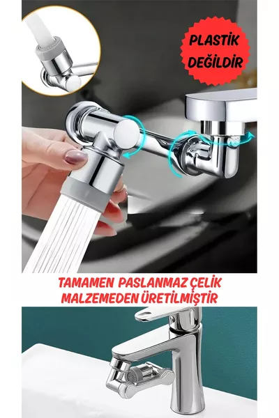 Полностью нержавеющий стальной хромированный материал, вращающаяся на  градусов двухфункциональная головка крана Акробат