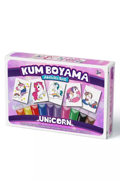 وحيد القرن | مجموعة نشاط تلوين بالرمل ٥ قطع في علبة