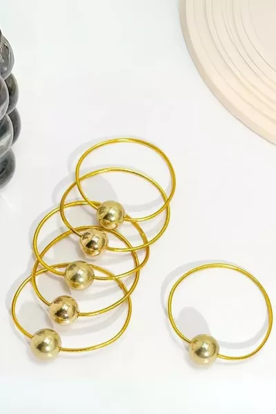 مجموعة من 4 مشابك مطاطية ذهبية