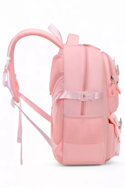 Kawaii Pro Imported New Season Ergonomic Korean Style School Backpack with Accessories and Bear in Purple