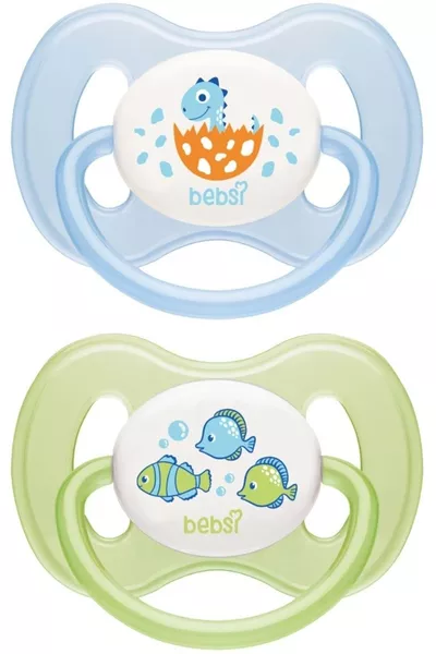 Sucette avec papillon orthodontique à voûte buccale n°1 bleu-vert (lot de 2) Offre