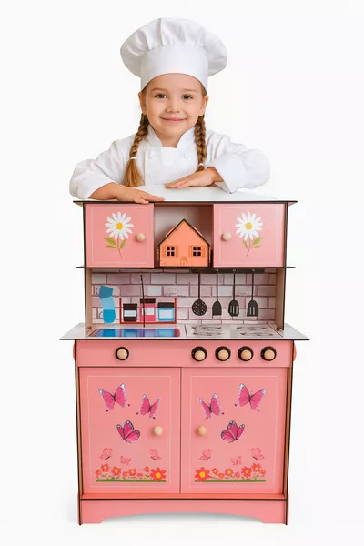 مجموعة مطبخ ألعاب خشبية