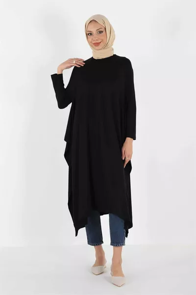 _asymmetrische Snit Plissee Hoofddoek Tuniek