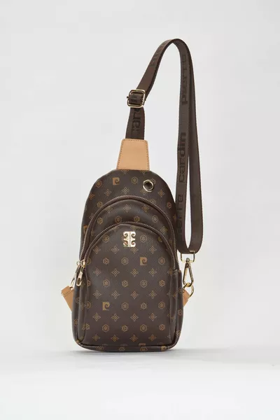 حقيبة كتف نسائية من المونوغرام باللون البني 