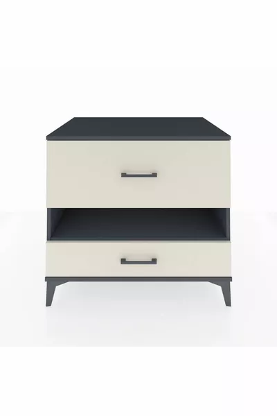 خزانة كرونوس بدرجين ورف واحد أنثراسيت-حجر العقيق