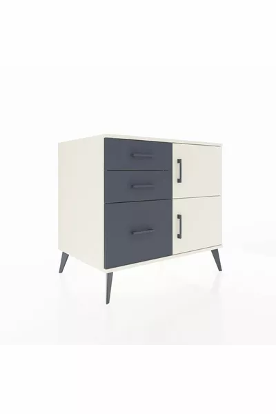 خزانة كرونوس ذات رف واحد و3 أدراج و2 باب من حجر القمر/أنتراسيت