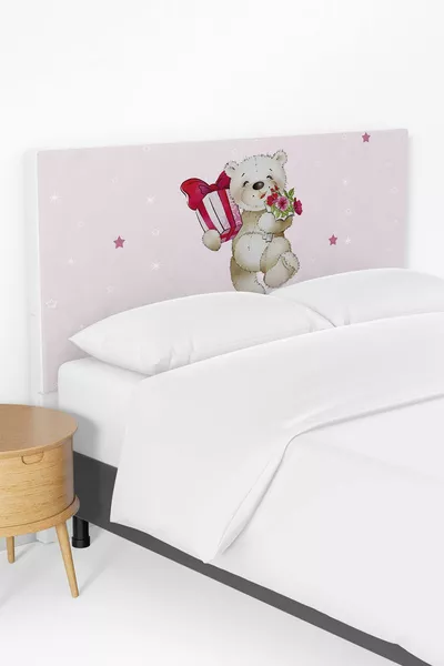 Kinderkamerbedhoes met berenprint voor bedbodem en hoofdeinde