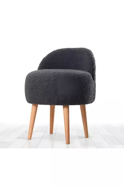 كرسي مكياج بظهر من البوكل باللون منتصف الليل